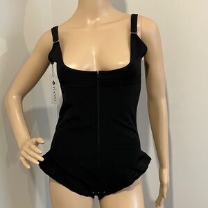 Yianna Black Zip-Front Tummy Control Shapewear